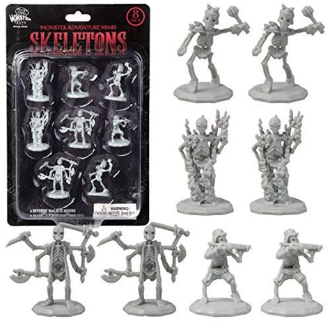 Unpainted Fantasy Skeleton Mini Figures All Unique Designs Hex