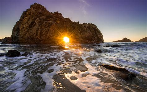 California Ocean Rock Sunset Wallpaper 2560x1600 76356 Wallpaperup