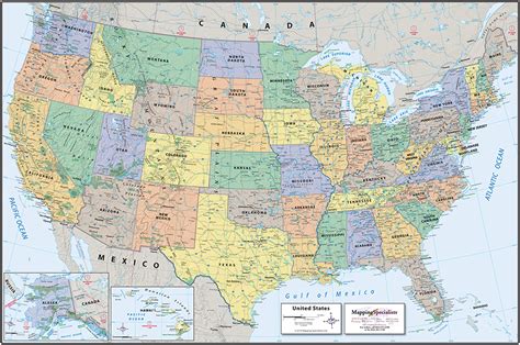 A Political Map Of The Us United States Map