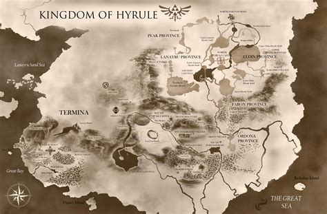 Kingdom Of Hyrule Giant Zelda Universe Map By Pixelcollie On Deviantart