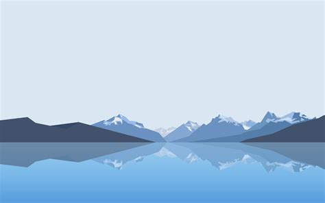 Wallpaper Landscape Mountains Lake Minimalism Reflection Low