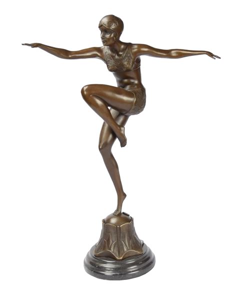Statue En Bronze Danseuse Style Art Déco Reproduction Chiparus