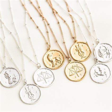 Zodiac Coin Necklace Simple And Dainty