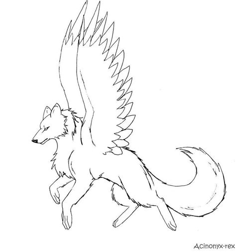 Wolf Drawing Easy Cute Wolf Drawings Anime Wolf Drawing Wings