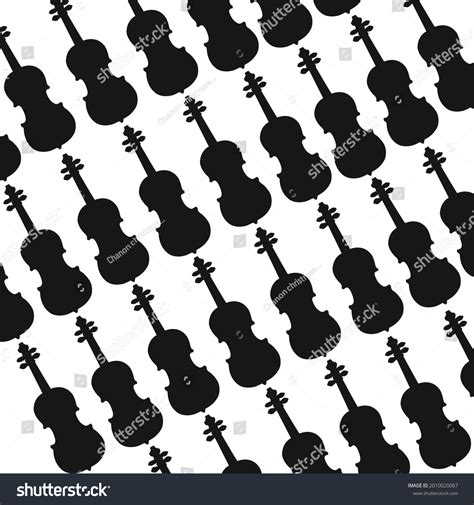 Black Violins Vector Drawing On White Stock Vector Royalty Free