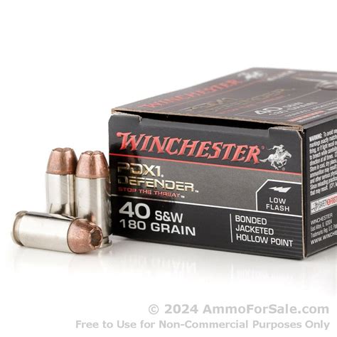 20 Rounds Of 180gr Jhp 40 Sandw Ammo By Winchester Defender