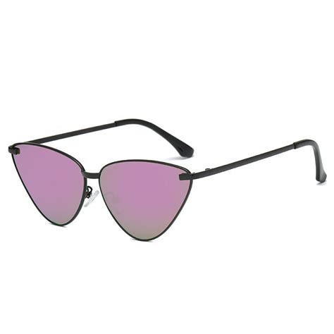 vintage uv400 ladies mirrored cat eye sunglasses metal frame sun glasses for women women s