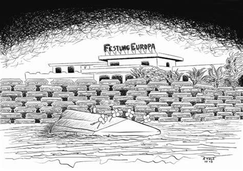 Im mittelpunkt des impfgipfels werden. Festung Europa von A Tale | Politik Cartoon | TOONPOOL