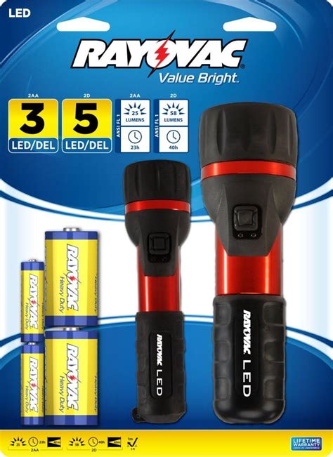 Rayovac Value Bright Combo Pack Led Flashlights With