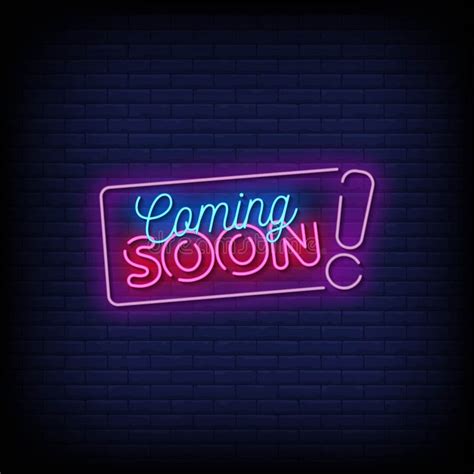 Coming Soon Neon Signs Style Text Vector Stock Vector Illustration Of