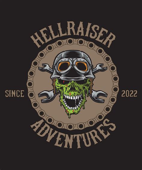 Hellraiser Adventurer T Shirt Design Zombie Biker T Shirt Design
