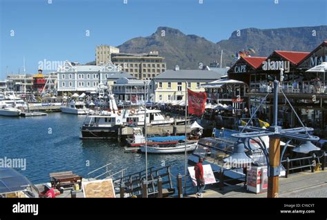 Harbour Of Vanda Waterfront In Cape Town With Table Mountain In The