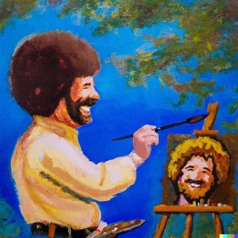 A Bob Ross Painting Of Bob Ross Painting A Picture Of Bob Ross Dall·e