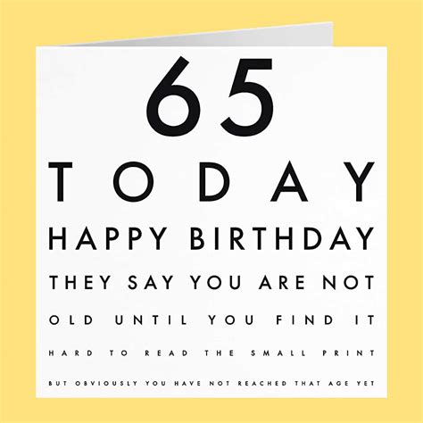 Uk 65th Birthday Card For Men