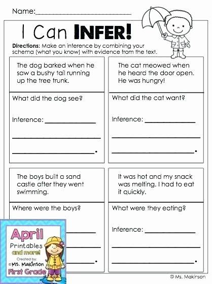 Inferencing Worksheets Th Grade