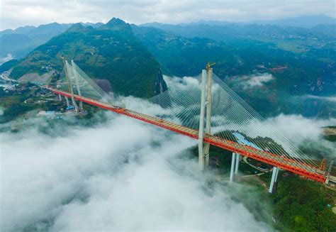 Beipanjiang Bridge In China Die Höchste Brücke Der Welt Steht Der