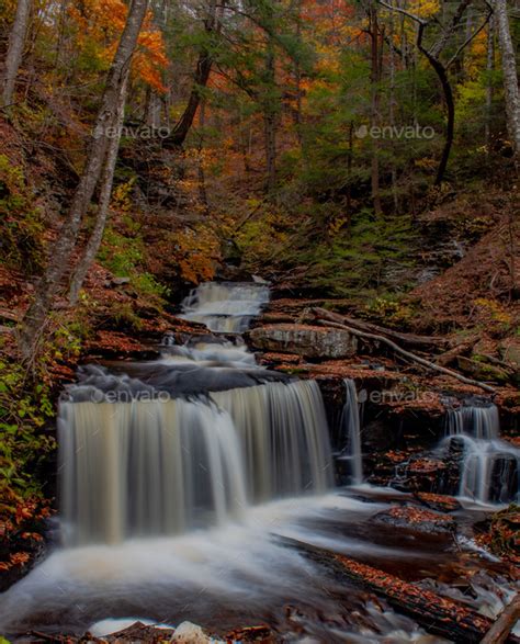 Autumn At Ricketts Glen State Park In Pennsylvania Stock Photo By Hokietim