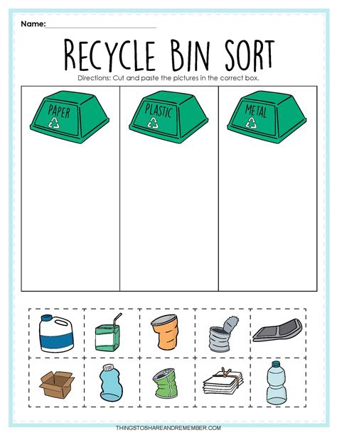 Recycling Worksheets Free Printables