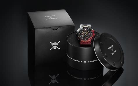 Black and red resin band with dragon ball lettering and characters throughout. Limited Edition G-Shock GA110JOP-1A4 portrays Luffy's dark ...