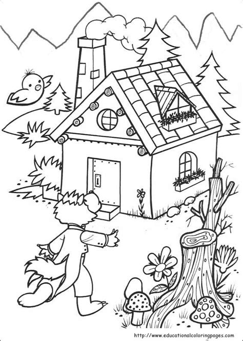 The three little pigs Coloring - Educational Fun Kids Coloring Pages
