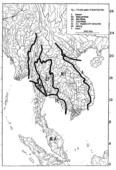 Major Drainage Basins For Mainland Southeast Asia Map Adapted From