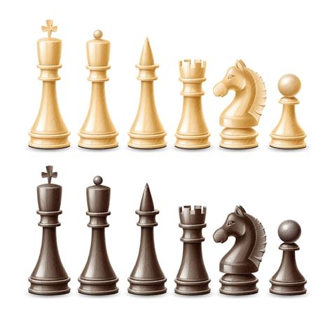 Premium Vector Vector Realistic 3d Chess Pieces Black And White Set