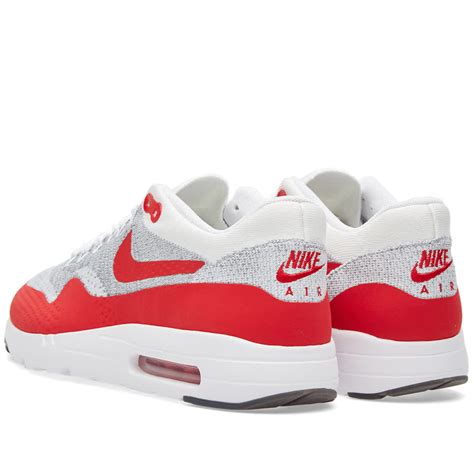 Nike Air Max 1 Ultra Flyknit White And University Red End Us
