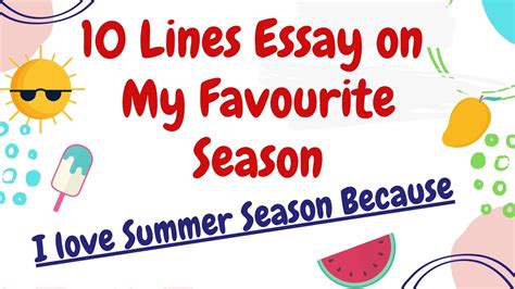 My Favourite Season10 Lines Essay On Summer Season For Schoolspeech