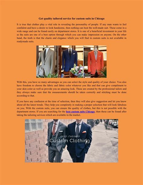 Ppt Get Quality Tailored Service For Custom Suits In Chicago