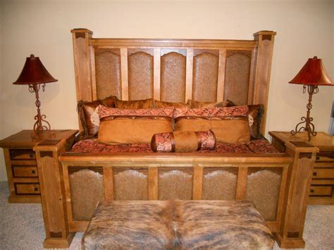 Check spelling or type a new query. Rawhide bed with embossed leather | Western Furniture ...