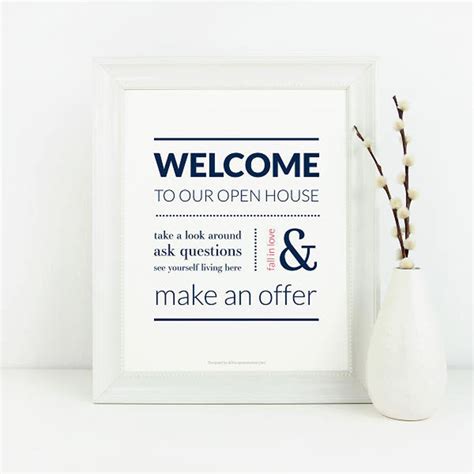 Open House Welcome Sign No16 Etsy