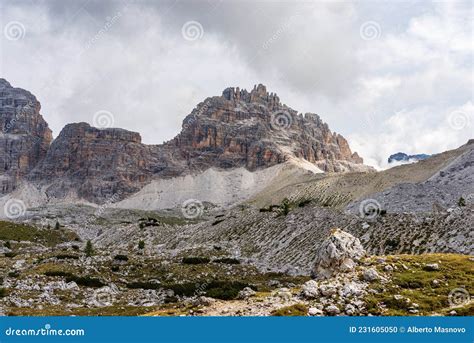 Mountain Peak Of Paternkofel Or Monte Paterno In Sesto Dolomites