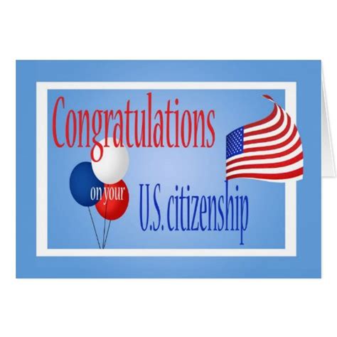 Congratulations Us Citizenship Us Flag Card Zazzle