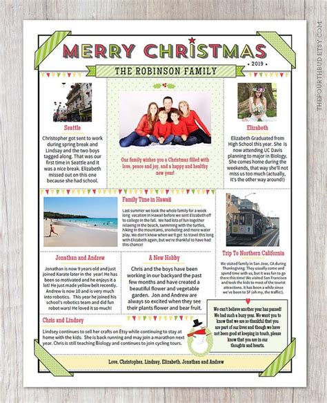 Year In Review Christmas Newsletter Template For Print Etsy