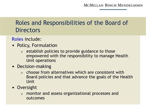 Advisory Board Roles And Responsibilities Template