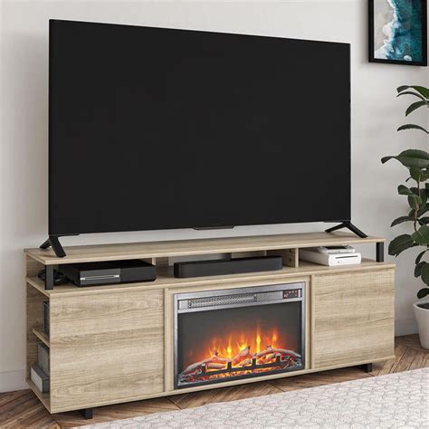 Beaumont Lane Electric Fireplace Heater Tv Stand Console For Tvs Up To