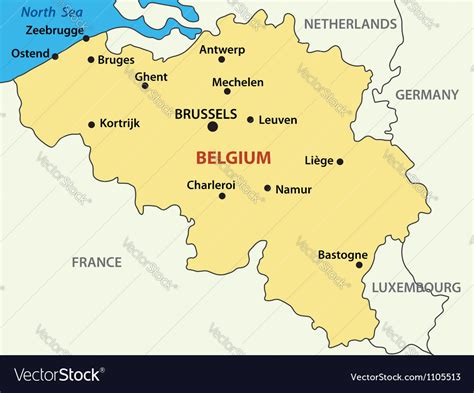 Map Kingdom Belgium Royalty Free Vector Image