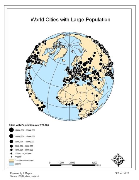 Geog 390 Geographic Visualization World Cities Population