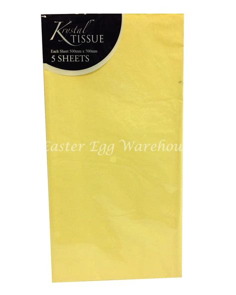 Tissue Paper Yellow 5 Sheets Easter Egg Warehouse