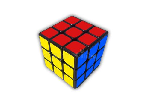 Cubo De Rubiks Resueltos 3x3 En El Fondo Blanco Fotografía Editorial