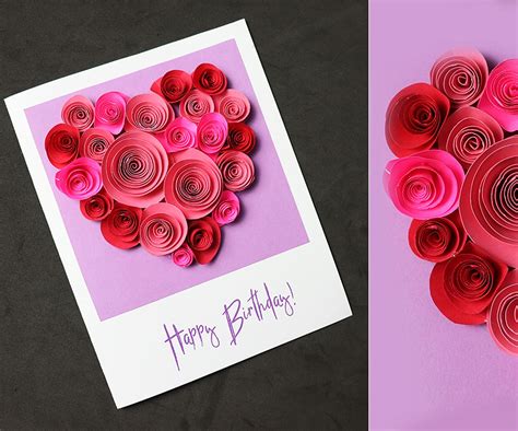 Beautiful Birthday Greeting Card Idea Pop Up Rose Heart Diy