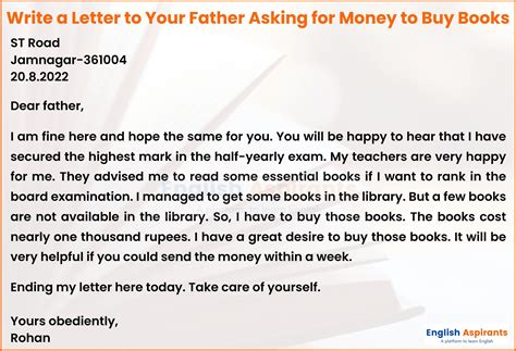 Write A Letter To Your Father For Money 8 Examples