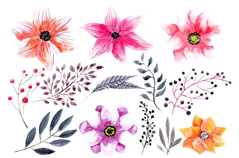 Watercolor Flowers Png Images Transparent Free Download Pngmart