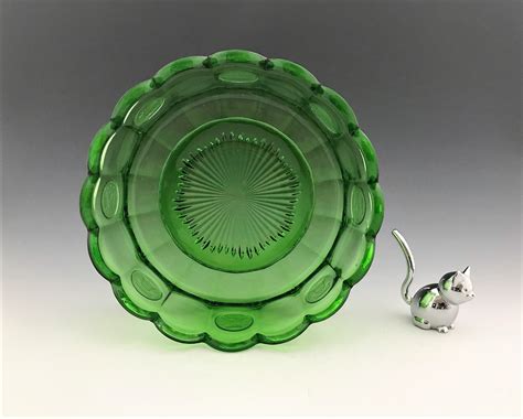 Fostoria Coin Glass Emerald Green 7 Inch Round Bowl