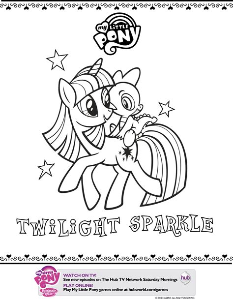 My Little Pony Twilight Sparkle Printable Coloring Page Mama Likes This