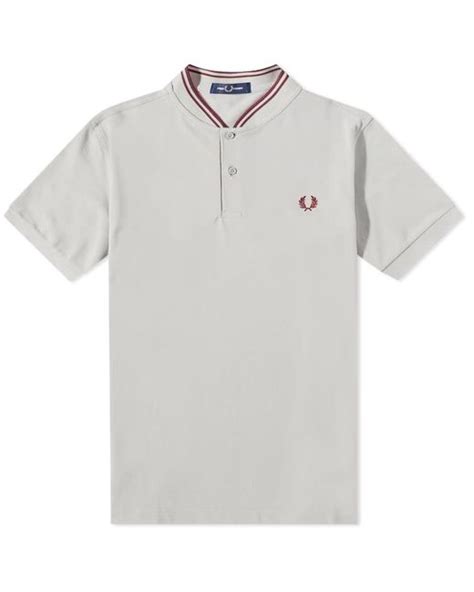 Fred Perry Bomber Jacket Collar Polo Shirt In Grey For Men Lyst Uk