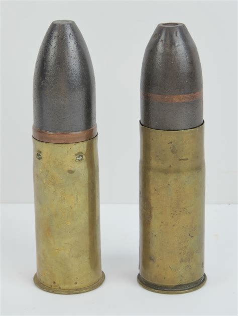 Two Inert Wwi German 37mm Pom Pom Cannon Rounds Used By German Navy