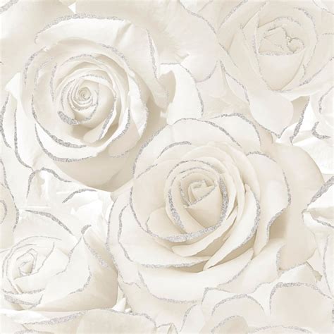 Muriva Madison Floral Glitter Pearl And Cream Wallpaper 139524 Intu Diy