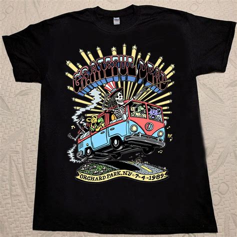 Vintage 1989 Grateful Dead Orchard Parkny Tour T Shirt Gildan Reprint