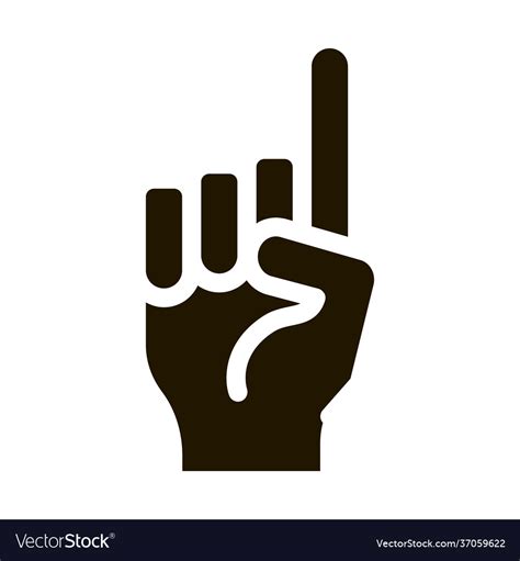 Finger Pointing Up Icon Glyph Royalty Free Vector Image